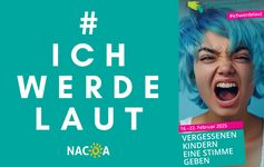 Das Foto zeigt den Aktionsflyer mit der Aufschrift "Ich werde laut".