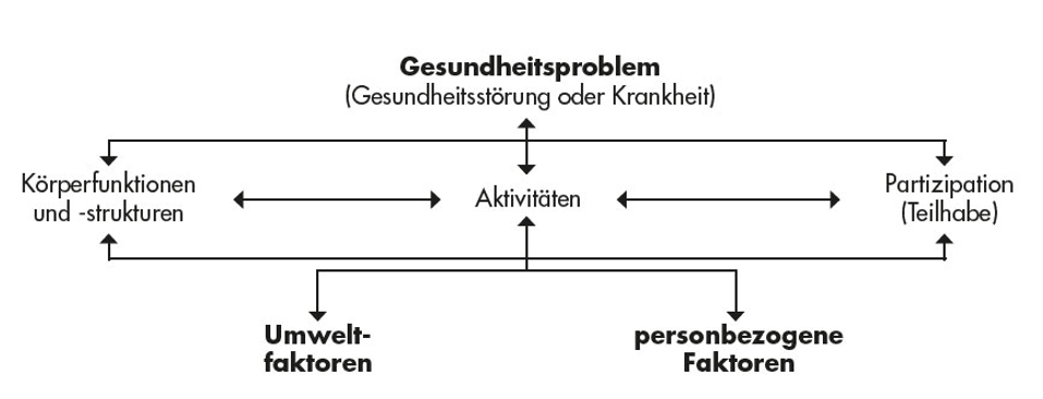 Wechselwirkungen zwischen den Komponenten der ICF (WHO 2001)