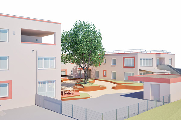 Geislingen Zeichnung des neuen Wohnheims