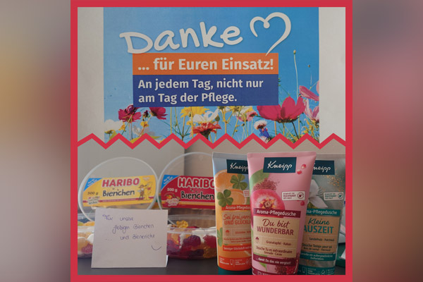 Tag der Pflege Das Foto zeigt die kleinen Geschenke.